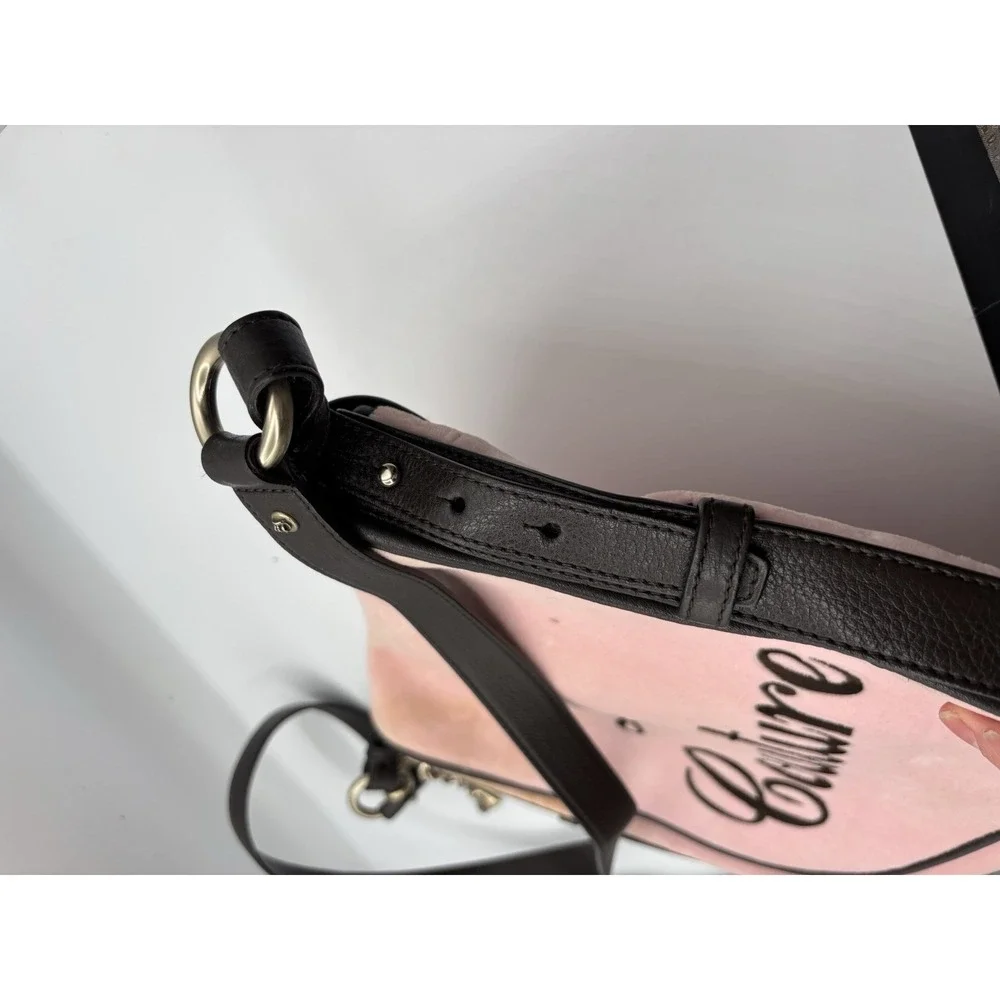 Juicy Couture Vintage Pink Messenger‎ Bag La Couture Velour Dangle Charm